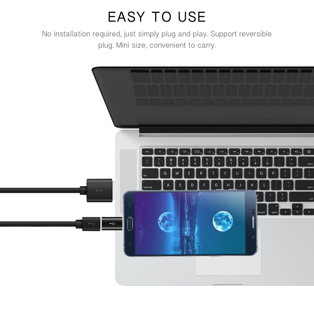 Đầu Chuyển Đổi Cổng Micro Usb 2.0 Sang Usb 3.1 Type-c Cho Samsung Galaxy Note 8 S8 Plus Apple Macbook N