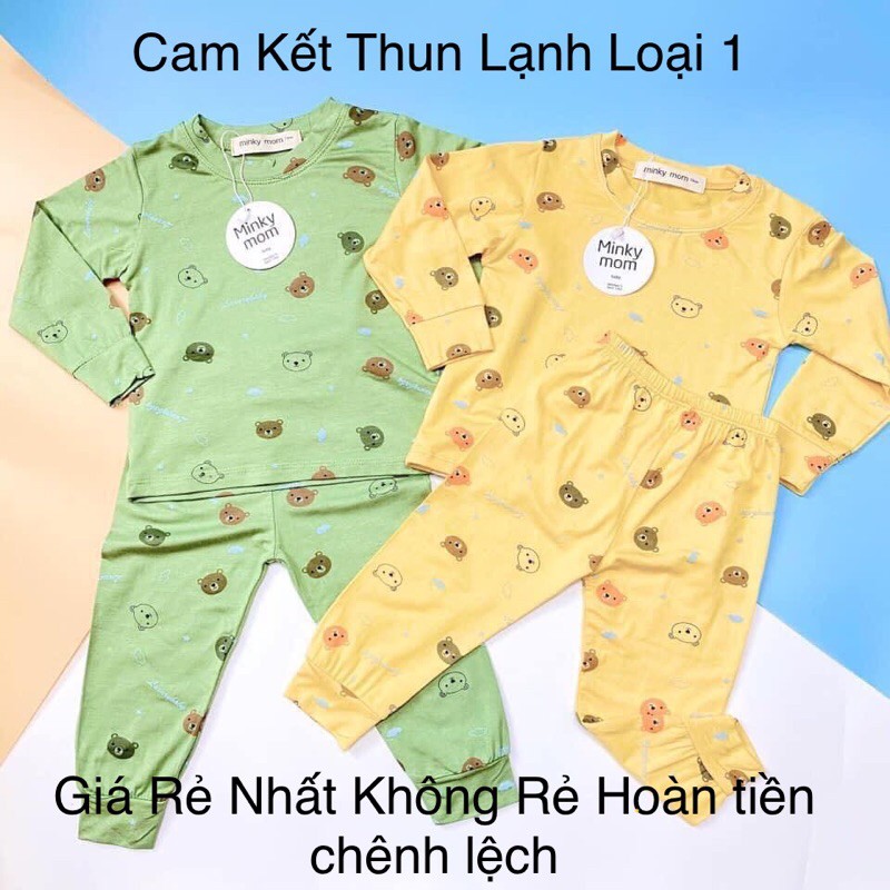 Sét thun lạnh dài tay in hình ngộ nghĩnh cho bé