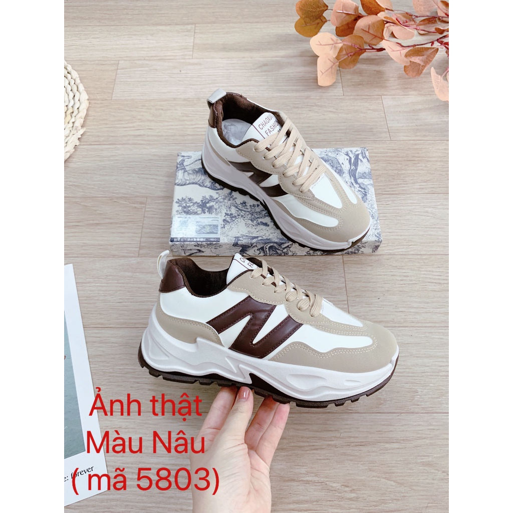 Giầy thể thao nữ đế kếp màu chữ N đế 5 phân