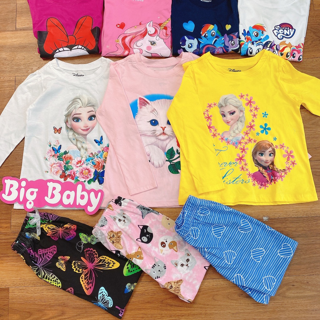 BỘ DÀI ĐẠI PONY/ ELSA/HOẠT HÌNH 3D KHÔNG BONG TRÓC CHO BÉ GÁI 4-14T - Bigbaby shop