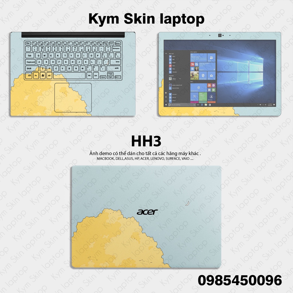 Skin Dán Laptop Mẫu Hoạt Hình - Decal Dán Bảo Vệ Laptop - Cắt Sẵn Cho Mọi Loại Máy