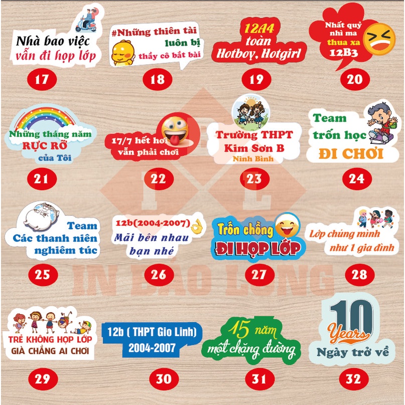 Hashtag cầm tay - Hastag họp lớp siêu ngầu - hastag họp lớp - IN BẢO LONG