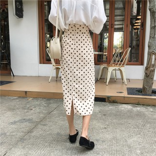 [ORDER] Chân váy bút chì chấm bi dài V050