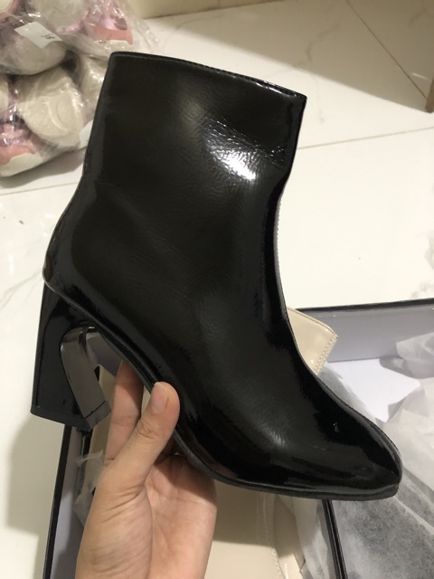 FREESHIP BỐT NỮ DA BÓNG GÓT LOE CAO 7P KHÓA SƯỜN FULLBOX MSF2 | BigBuy360 - bigbuy360.vn