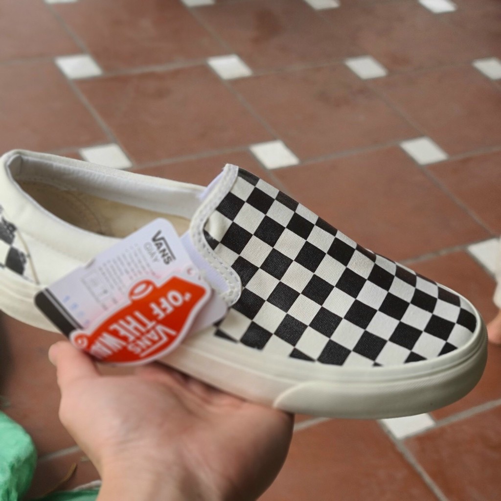 Giầy vans vaul caro lười slip on hàng một một thời trang( full box + bil )