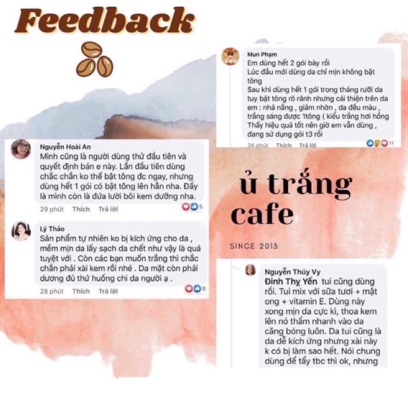 Ủ trắng Cafe 100% thiên nhiên 🎁cọ + que + thiệp + phiếu hdsd | BigBuy360 - bigbuy360.vn