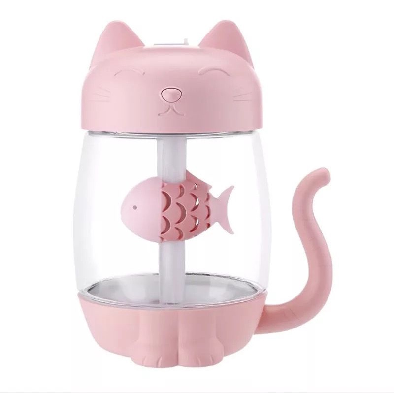 Máy tạo ẩm không khí hình mèo xương cá có đèn dễ thương - 9005