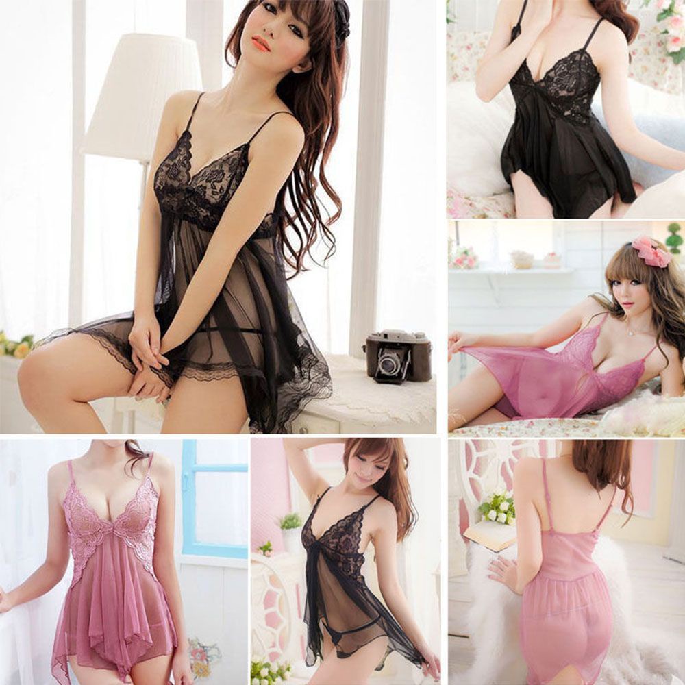Bộ Đồ Ngủ Phối Ren Xuyên Thấu Gợi Cảm Thời Trang Cho Nữ | BigBuy360 - bigbuy360.vn