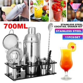 Bộ 11 dụng cụ pha chế cocktail bằng thép không gỉ chuyên dụng cho gia đình / quán bar