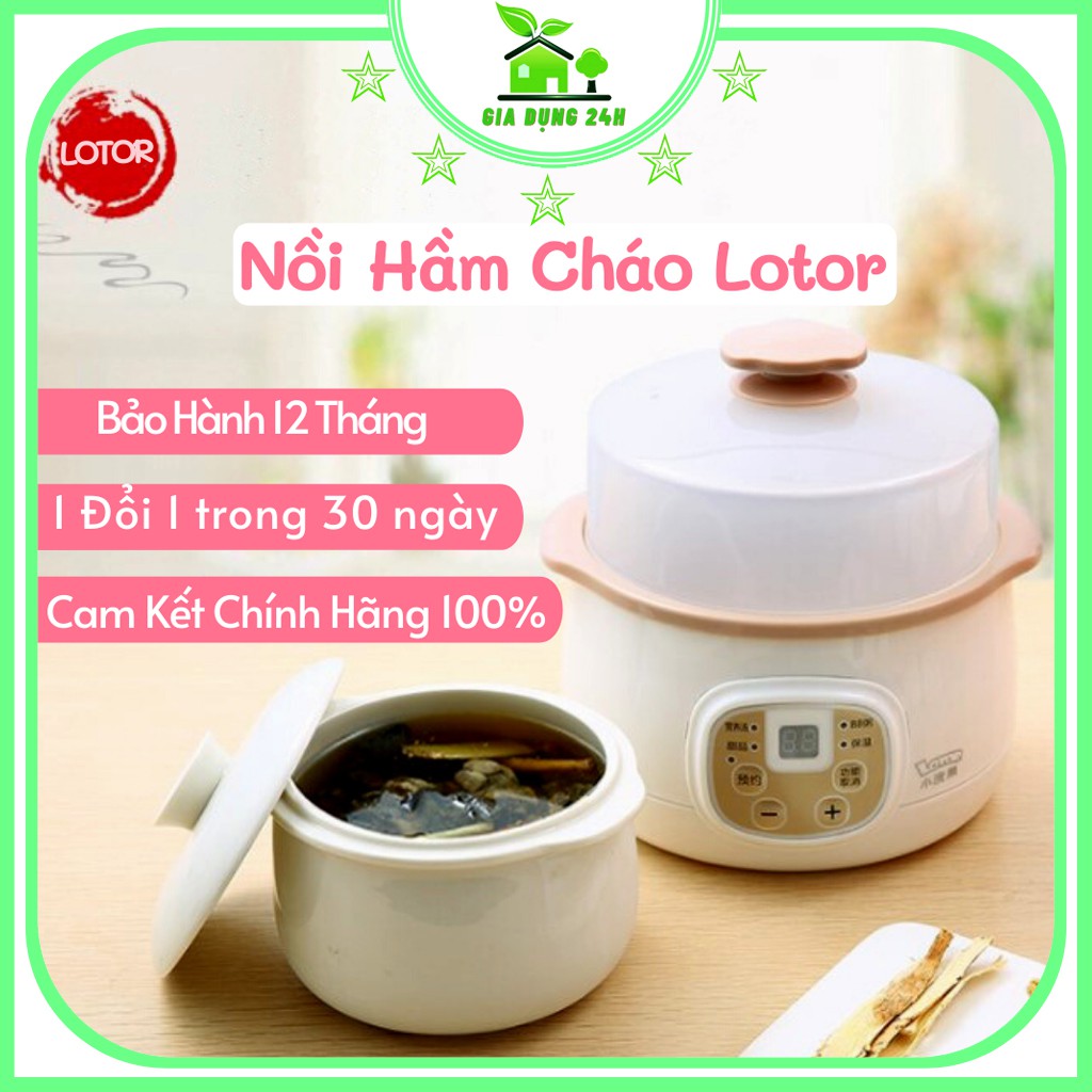 Nồi nấu cháo, hầm cháo, nấu mì LOTOR đa năng, Chế Độ Nấu Tự Động, Bảo Hành 12 Tháng Tặng Thêm Muỗng Cơm