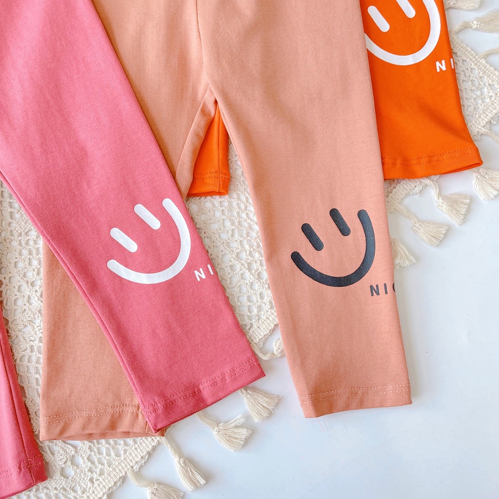 Quần Legging Smile Bé Gái vải Cotton Borip Cao Cấp Cho Bé Gái 6-20kg