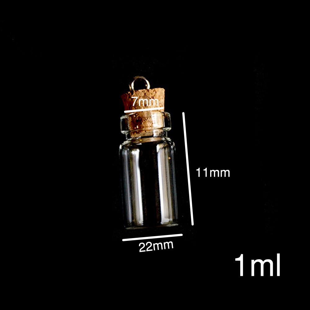 Set 5 Vòng cổ Mặt Kính Hình Lọ Nước Hoa Mini 1ml