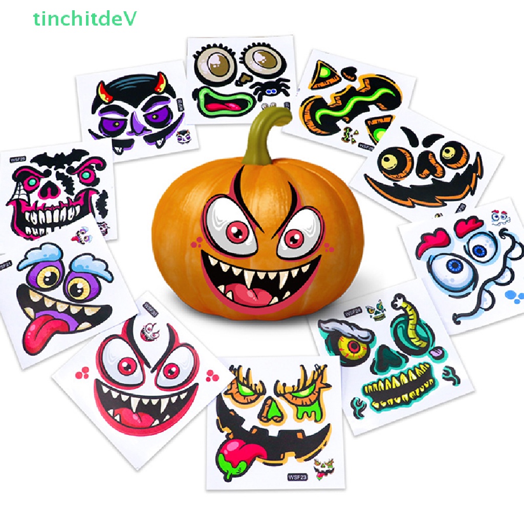 Miếng Dán Họa Tiết Bí Ngô / Emoji Dễ Thương Dùng Trang Trí Vali / Laptop / Xe Hơi DIY