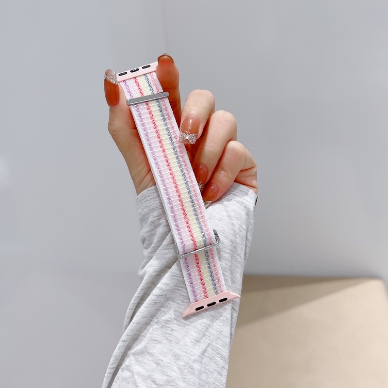 Dây Đeo Nylon Cho Đồng Hồ Thông Minh Apple Watch 40mm 44mm 42mm 38mm iwatch Series 4 5 Se 7 6 41mm 45mm