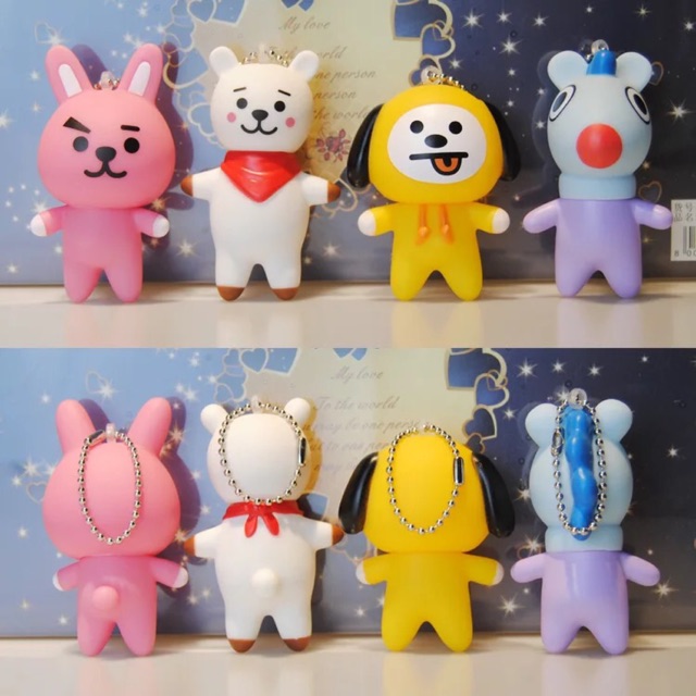 SIÊU PHẨM móc khoá BT21 ngộ nghĩnh bằng nhựa