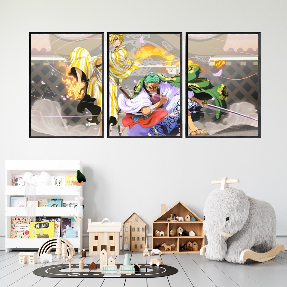 Tranh Sanji và Zoro tại Wano Quốc - Tranh Treo Tường Canvas - One Piece - Anime