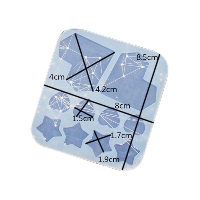 Khuôn Silicone Làm Kẹp Tóc Hình Trái Tim / Ngôi Sao Bằng Nhựa Epoxy Diy