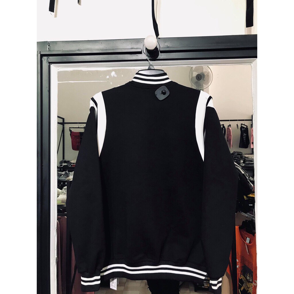 Áo khoác bomber Teddy unisex jakcet nỉ viền đẹp kiểu Hàn Quốc | BigBuy360 - bigbuy360.vn