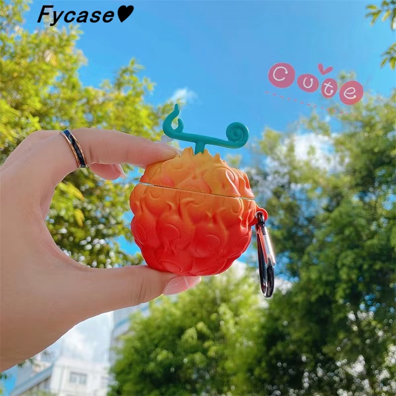 Vỏ Bảo Vệ Hộp Sạc Tai Nghe Airpod 1 2 Pro 3 Bằng Silicon Hình Trái Cây 3D Dễ Thương Chống Sốc