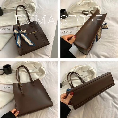 Túi kẹp nách nữ tote dựng vừa A4 dáng công sở phong cách Hàn Quốc + TẶNG KÈM VÍ VÀ KHĂN LỤA