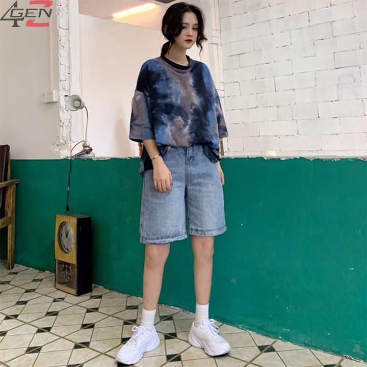 Áo loang màu unisex, áo phông nữ form rộng tay lỡ cổ tròn đẹp hàng Quảng Châu chất cotton xịn thời trang Ulzzang