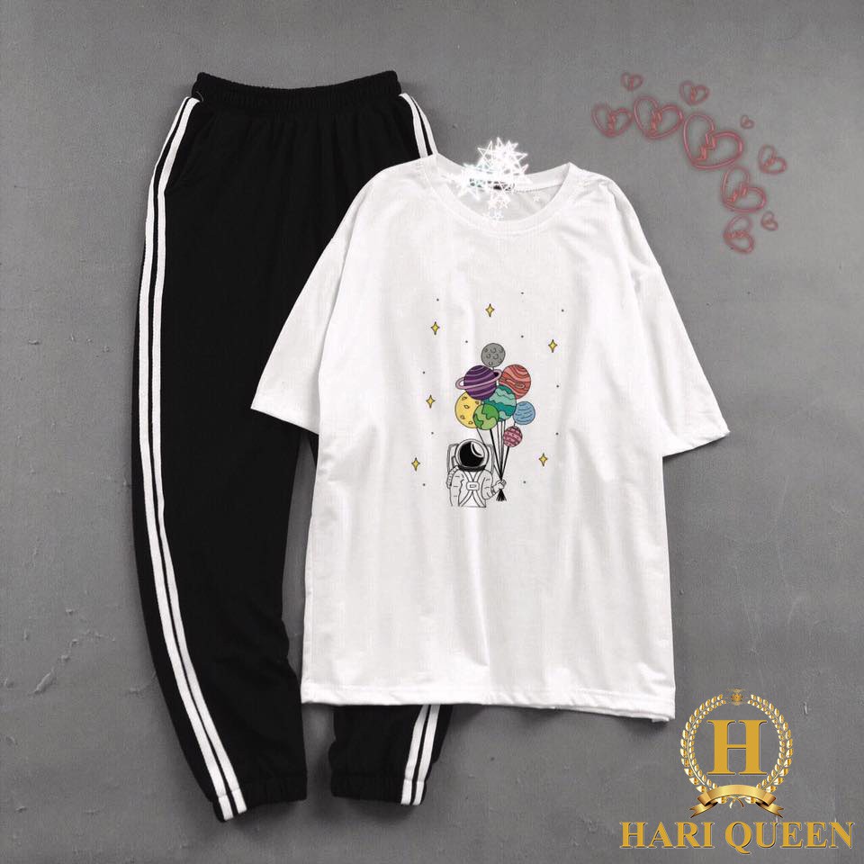 [FREE SHIP ĐƠN TỪ 50K] Sét áo phi hành gia bóng bay + quần 2 sọc chun HARI0420 1