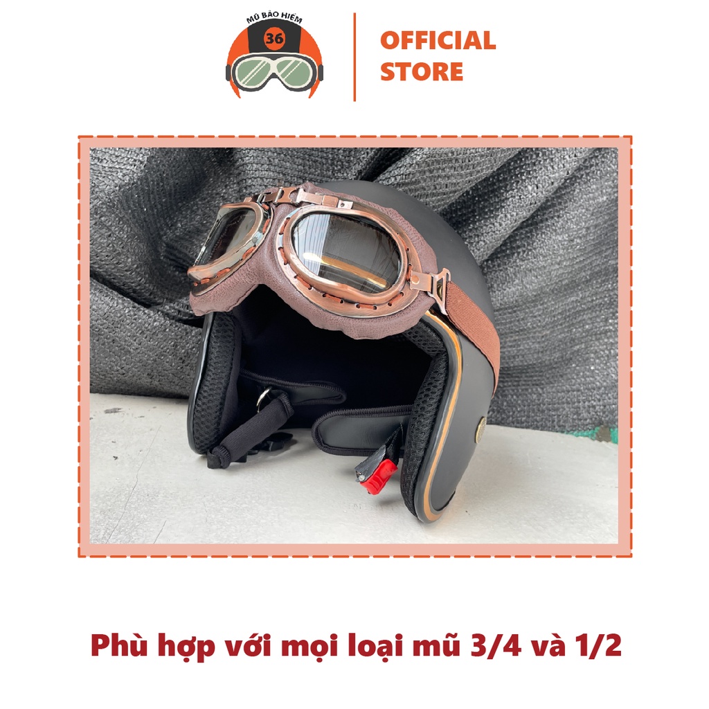 Kính UV- Phi Công SUNDA gắn mũ bảo hiểm nửa đầu