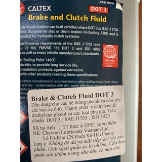 Dầu phanh - côn Dot 3 Caltex cao cấp can 1 lít