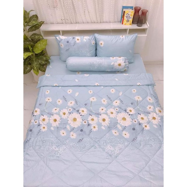 Bộ ga Tencel chính hãng 4 món  áo gối ôm có dây kéo