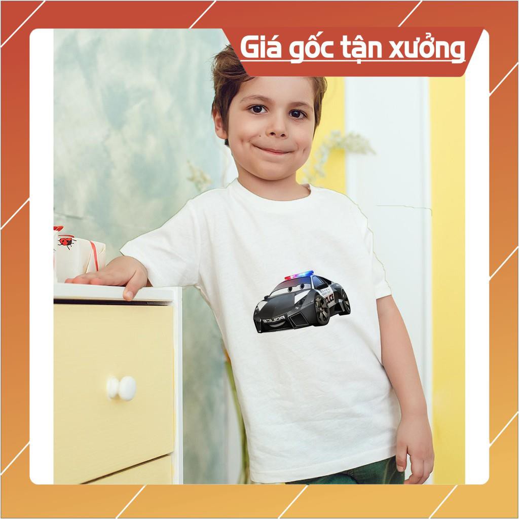 GIÁ TỐT -  Áo thun Trẻ em in hình Cars - Xe cảnh sát Cotton Thun - Dẽ Thương  - chất đẹp