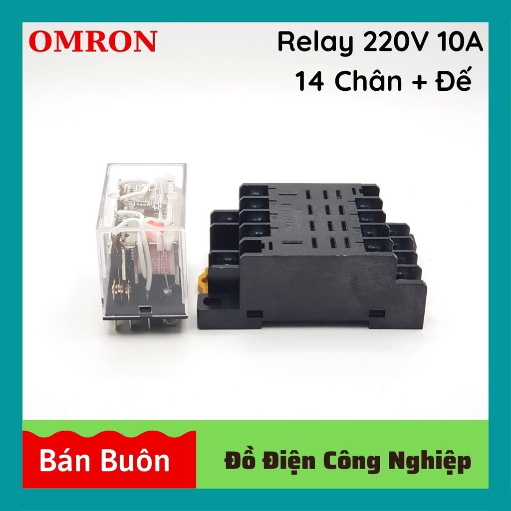 Relay omron 220v 14 chân, rơ le trung gian 24v
