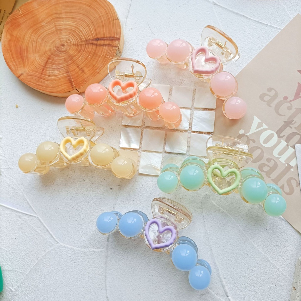 Kẹp Tóc Nhựa Resin Màu Sắc Ngọt Ngào Phong Cách Hàn Quốc Cổ Điển Cho Nữ