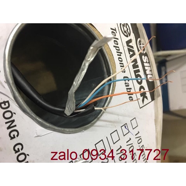 Dây, Cáp điện thoại Sino 2 đôi, 4 lõi cao cấp 2 x 0.5mm cuộn 200M