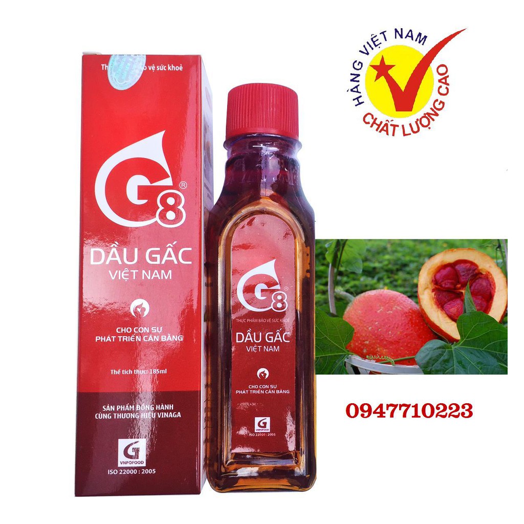 Dầu Gấc G8 Việt Nam 185ml :