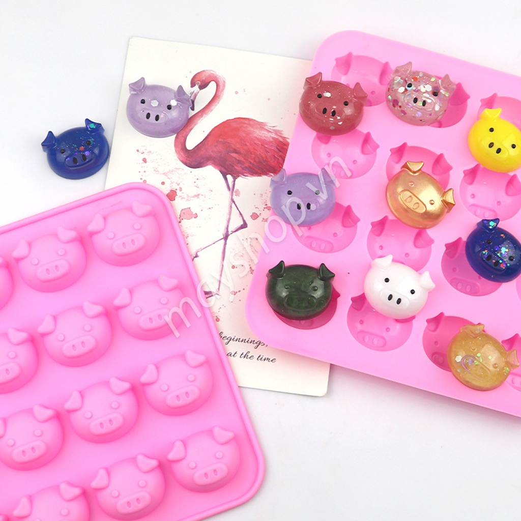 Khuôn silicone 16 mặt heo