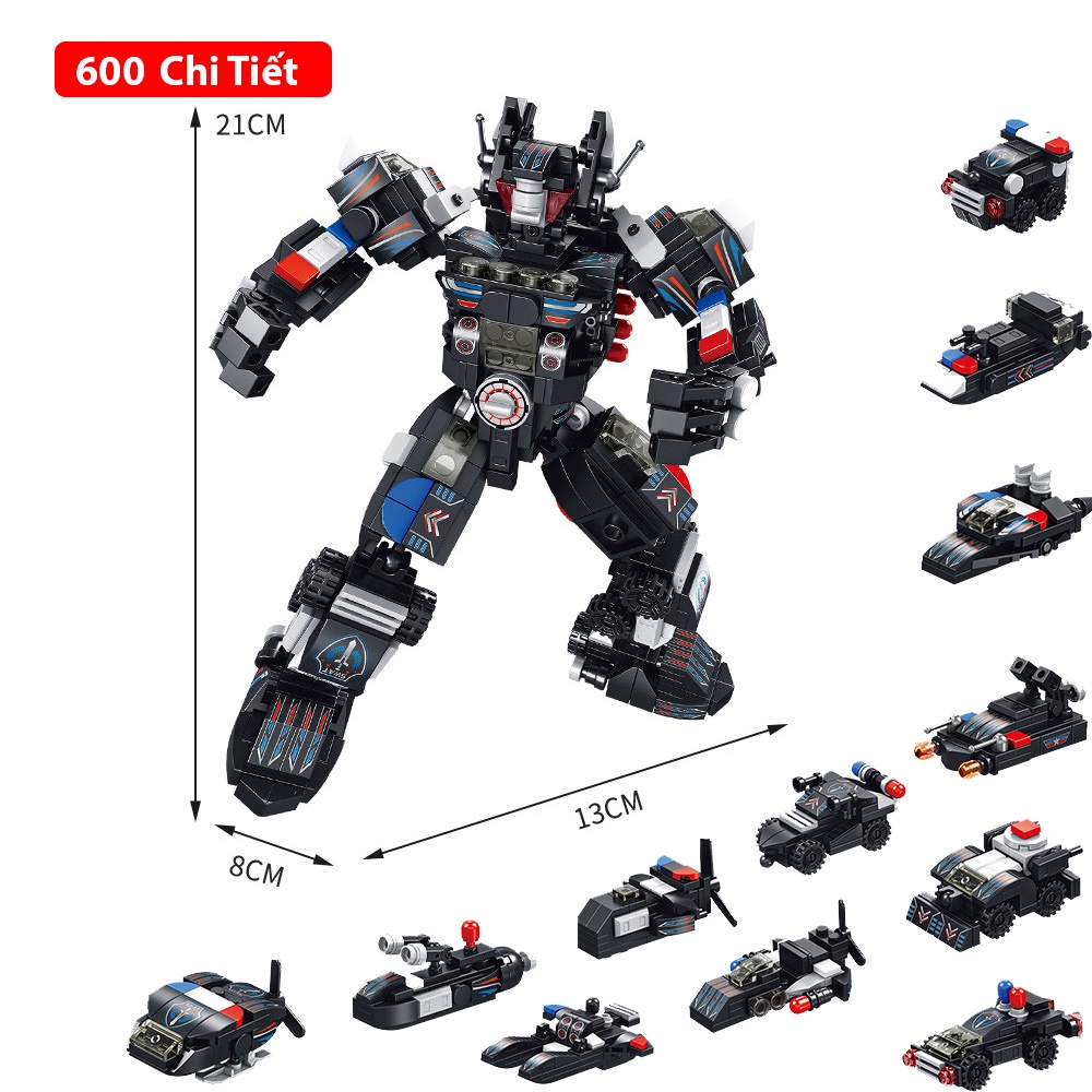 Đồ chơi lắp ráp Ninjago 12 trong 1 Robot với 600 chi tiết nhựa ABS