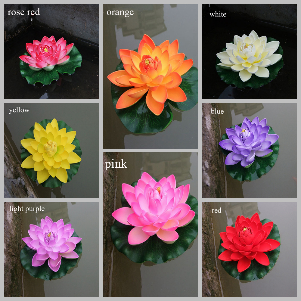 Hoa Sen Giả Bằng Nhựa Dùng Trang Trí 18cm