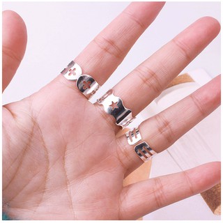 Sét nhẫn 3 chiếc màu trắng