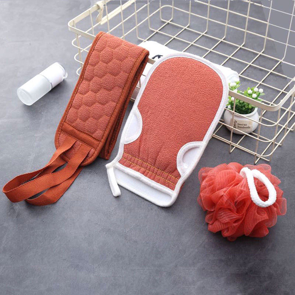 (Hàng Mới Về) Bộ 3 Bông Tắm Tẩy Tế Bào Chết Nhiều Màu Sắc