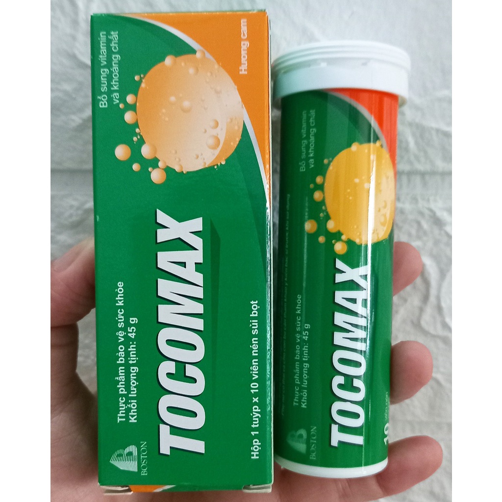 Viên sủi tăng sức đề kháng Tocomax tuyb 10 viên. Bổ sung vitamin giúp giảm căng thẳng, mệt mỏi