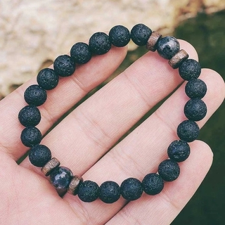 Vòng Tay Chuỗi Hạt Đá Núi Lửa 8mm Dành Cho Nam