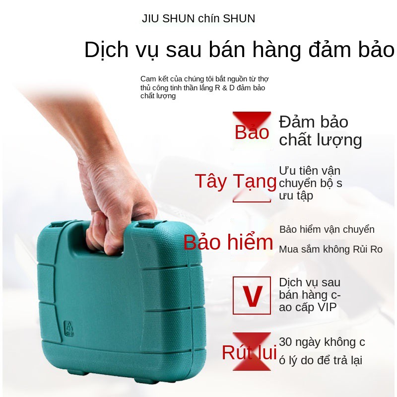 Hộp dụng cụ phần cứng Bộ gia đình thợ điện Sửa chữa chế biến gỗ Đa năng Tua vít Băng đo Búa