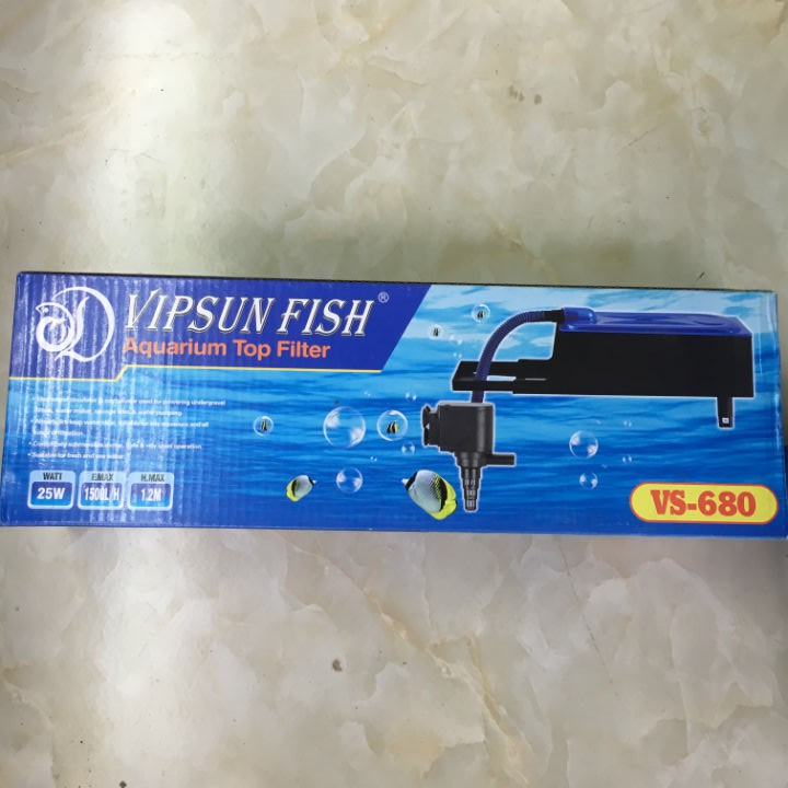 Máy Bơm Máng Lọc Nước Hồ Cá VS-203 Và Bông Lọc - Bộ Bơm Lọc Nước Bể Cá Vipsun