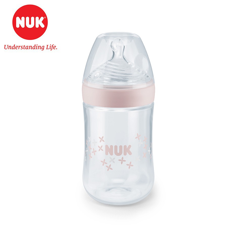 (Chính Hãng ) Bình sữa NUK Nature Sense nhựa PP núm ti Silicone 150ml 260ml