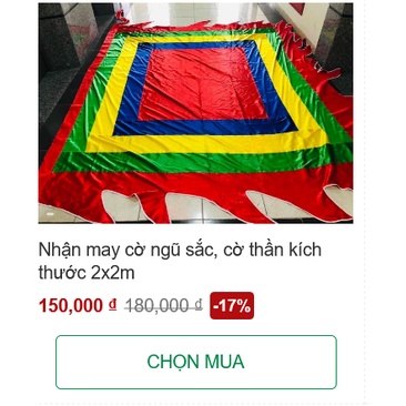 [FREESHIP] cờ thần, cờ hội 1,5m x1,5m  và 2m x 2m vải satanh đẹp đủ kích thước