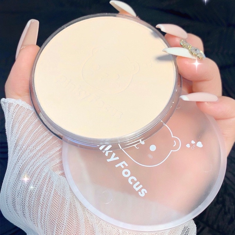 4440 B9 🐻 Túi Phấn Phủ Pinkfocus Kèm Mút Tán Siêu Cute