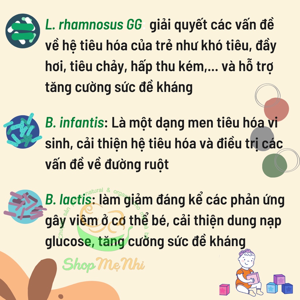 Men vi sinh hữu cơ Lovebug Probiotic hỗ trợ tiêu hóa và tăng cường đề kháng cho bé sơ sinh – 4 tuổi.