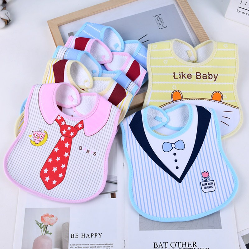 Yếm ăn dặm cúc bấm chống thấm nước cho bé