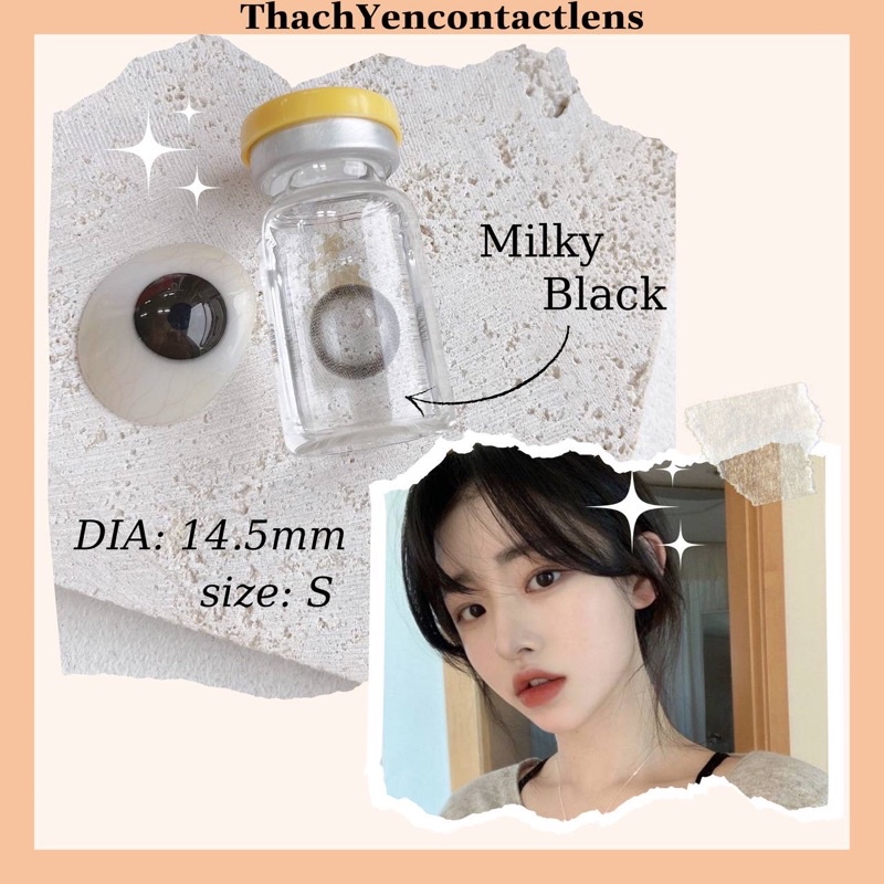 Kính áp tròng Milky Black - lens cận từ 0 - 10 độ