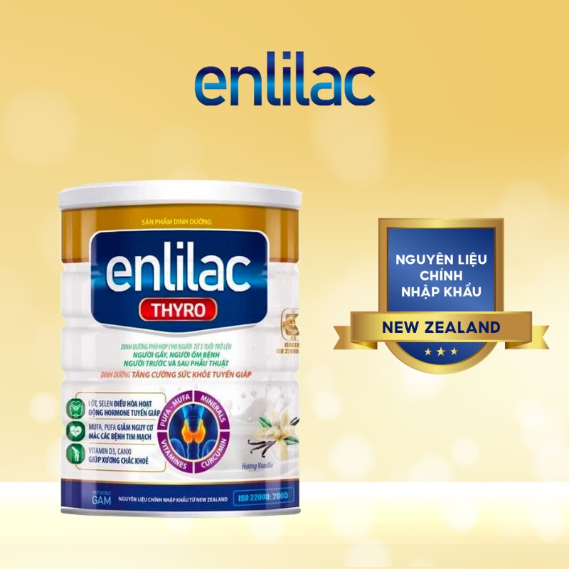 Sữa Bột Cho Bệnh Nhân Suy Giáp ENLILAC Thyro Giúp Tăng Cường Sức Khoẻ Tuyến Giáp 400g/Hộp